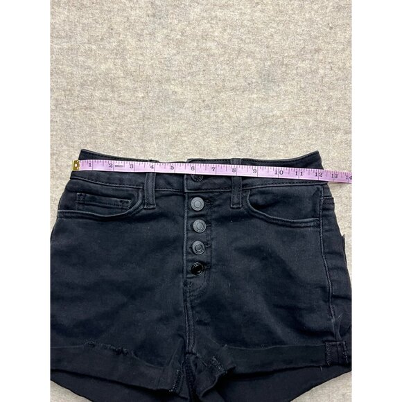 SO Super High Rise Curvy Shortie Button Fly Jean Shorts Size 1 - Picture 6 of 8